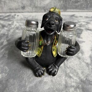 Rivers Edge Hunting Lab Salt and Pepper Shaker Set Black Lab Camo Dog Figurine